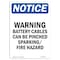 Signmission OSHA Notice, 7" Height, NOTICE Warning Battery Cables Sign, 7" X 5", Portrait OS-NS-D-57-V-16855 - alternate 1